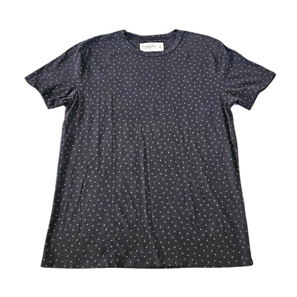 Abercrombie & Fitch Soft A&F Tee Men Medium Gray Polka Dot Crewneck T-Shirt